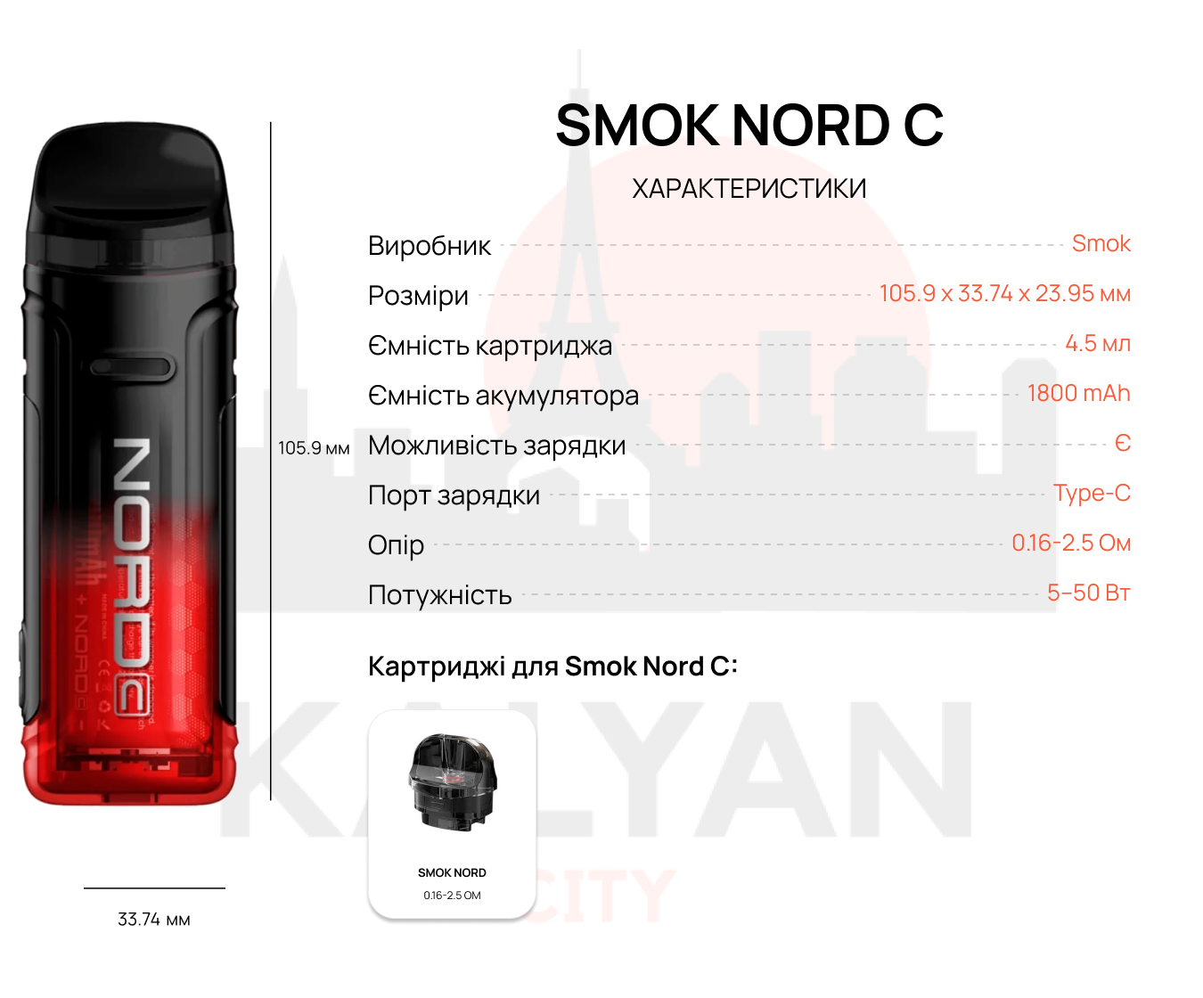 Smok Nord C Характеристика