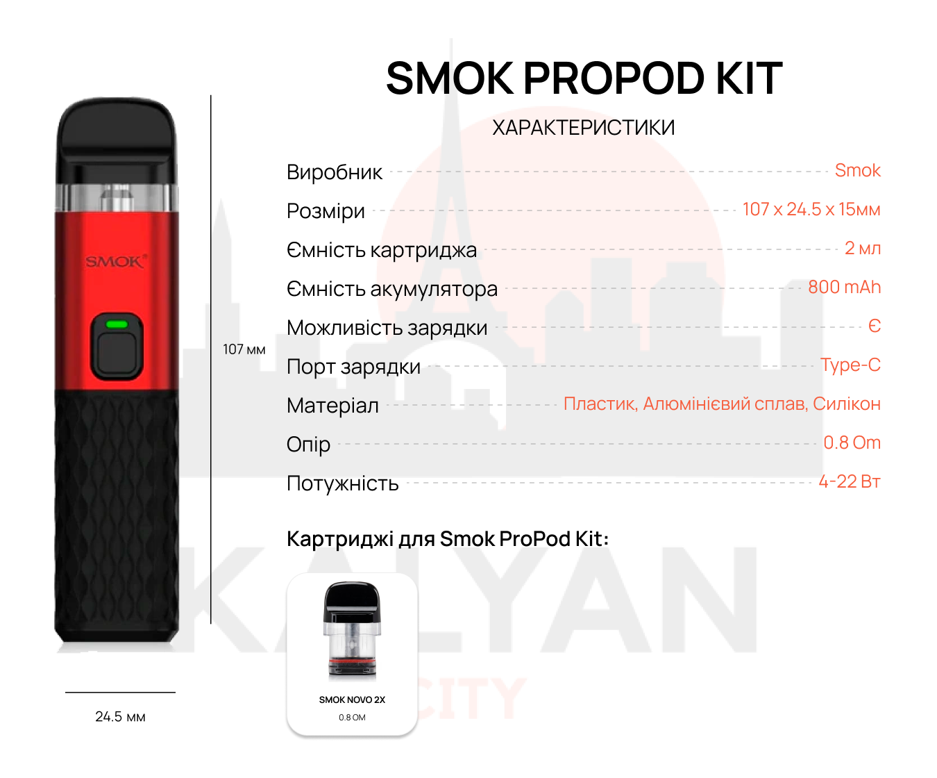 Smok ProPod Kit Характеристика