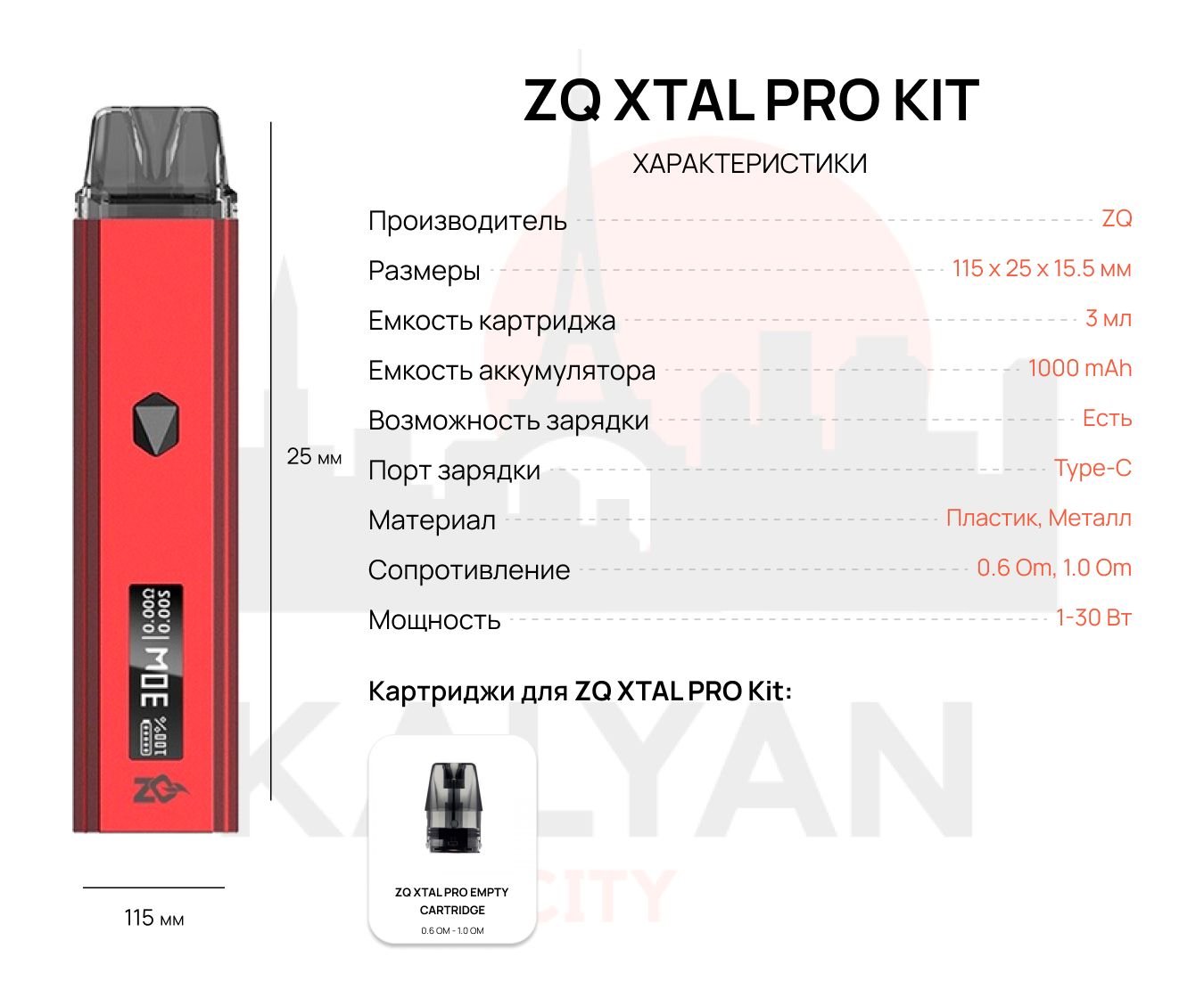 ZQ XTAL Pro Kit Характеристика
