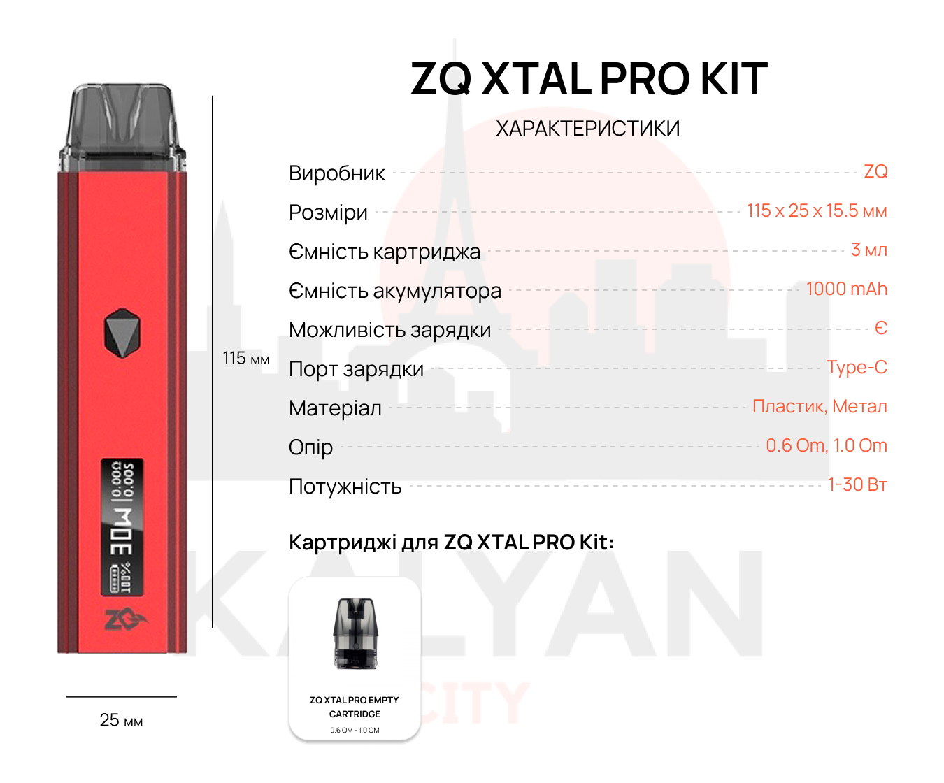 ZQ XTAL Pro Kit Характеристики